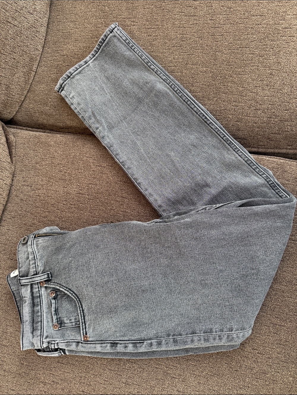 A&F ankle straight ultra high rise jeans